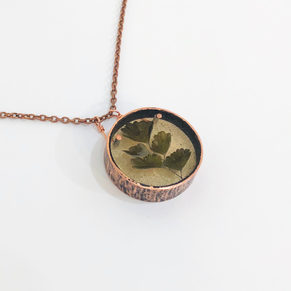 Fern Set in Resin Necklace